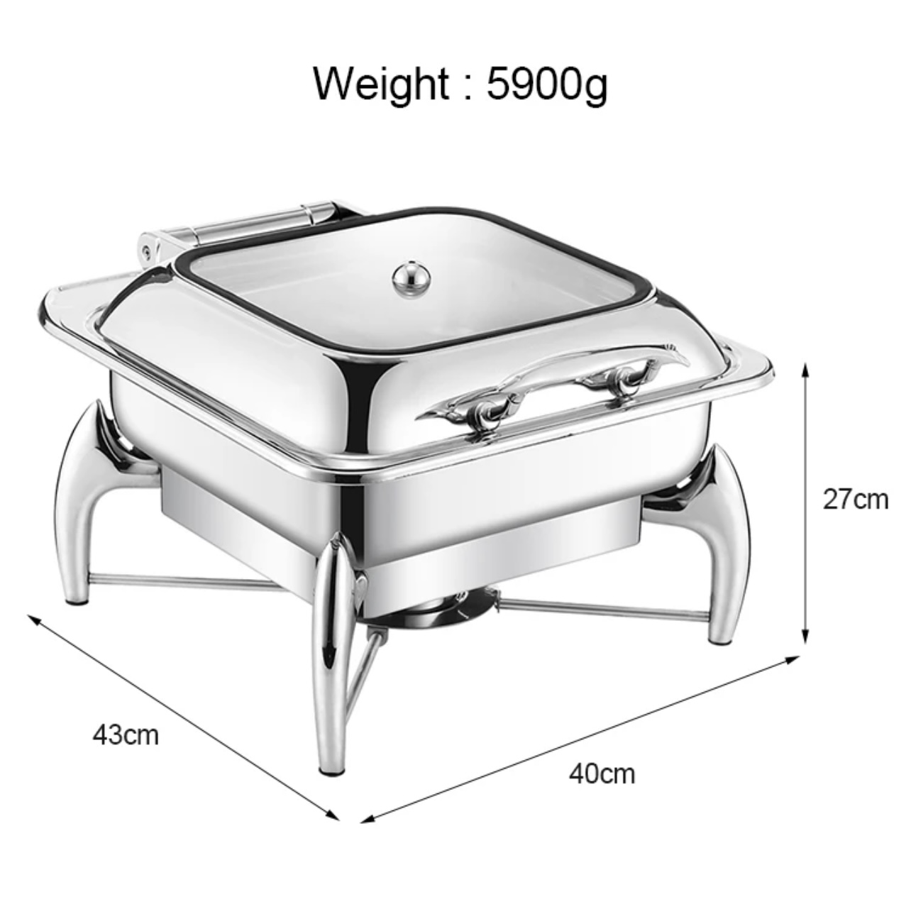 Square Luxury Hydraulic Chafing Dish - Image 5