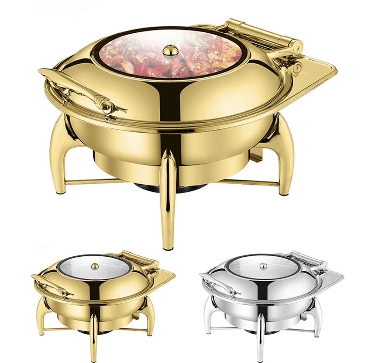 Round Big Luxury Hydraulic Chafing Dish - Image 2