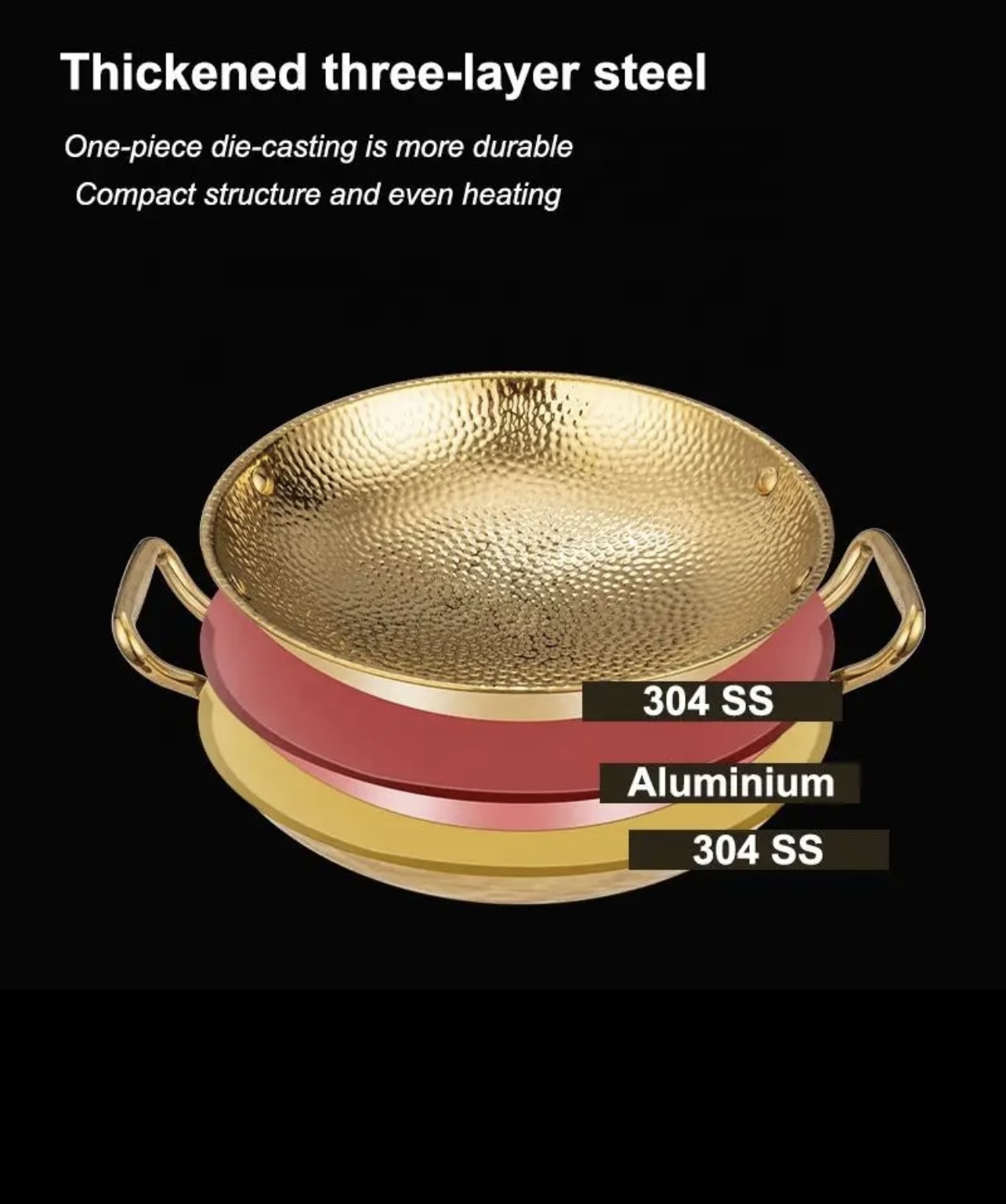 Stainless Steel Wok Without Stand - Image 6