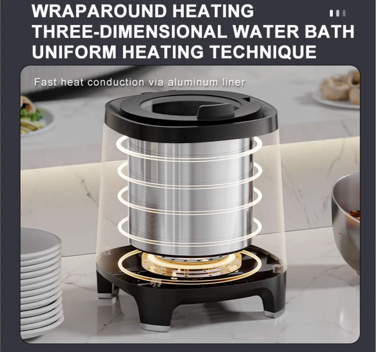 Electric Stainless Steel Hot Soup Dispenser Warmer with Touch Control Panel - Image 3